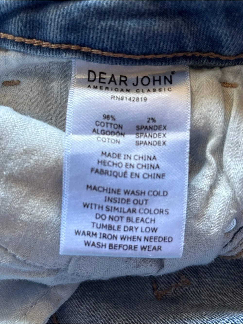 Dear John Jeans Frankie Super High Rise Straight Sz 27 Tide Pool